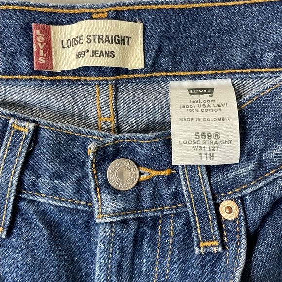 Vintage 1989 Levi's 569 Men's Loose Straight Medium Wash Y2K Jeans Size 31x27 - Picture 2 of 11